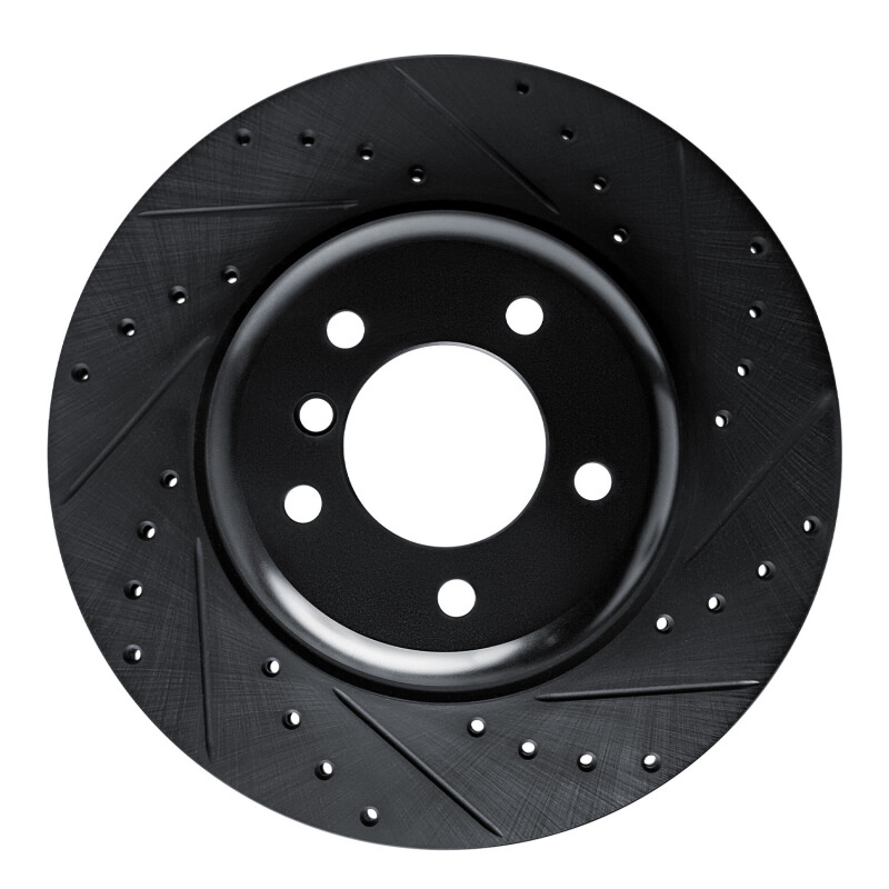 BMW Z4 Brake Rotor (1) - Front Right - R1 Concepts - Drilled & Slotted - Black - `09-`16